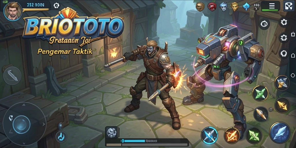 Tampilan gameplay strategis BRIOTOTO dengan berbagai taktik yang menarik.