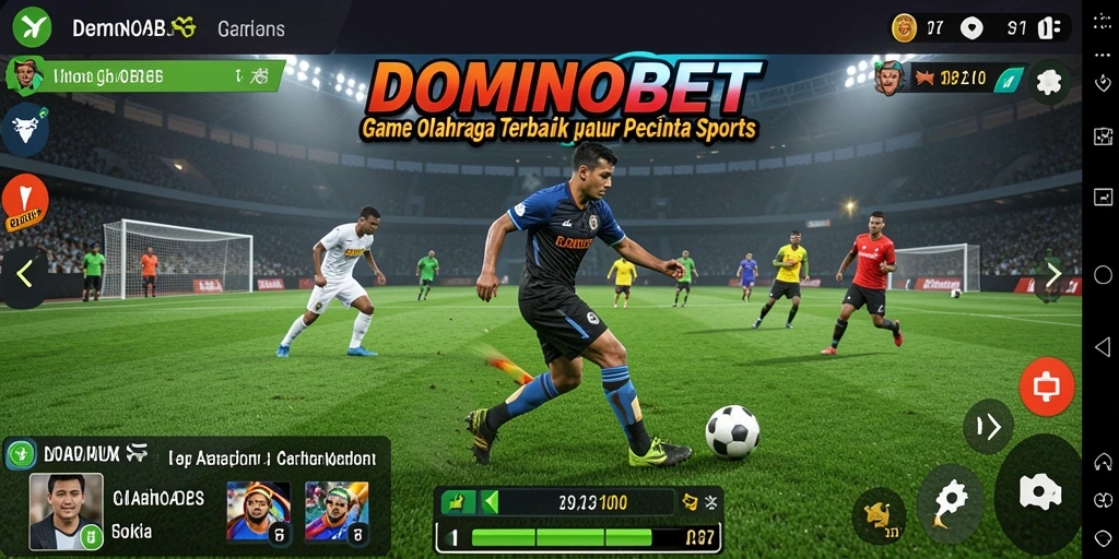 Screenshot utama DOMINOBET menampilkan aksi seru dalam permainan olahraga.