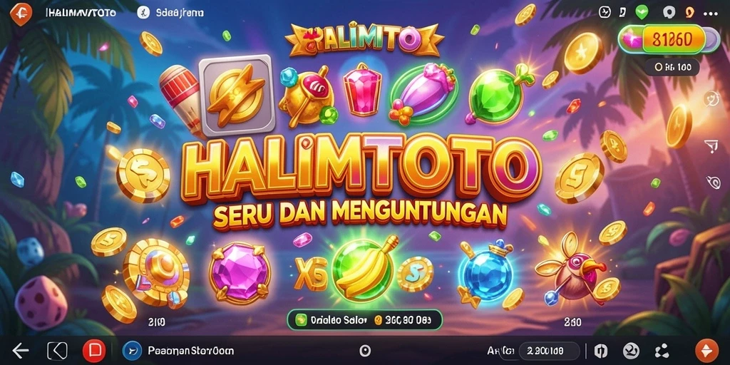 Screenshot gameplay dari HALIMTOTO yang menampilkan aksi Slot yang mendebarkan.