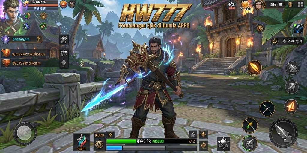 Tampilan seru dari gameplay HW777 dengan aksi ARPG yang mendebarkan.