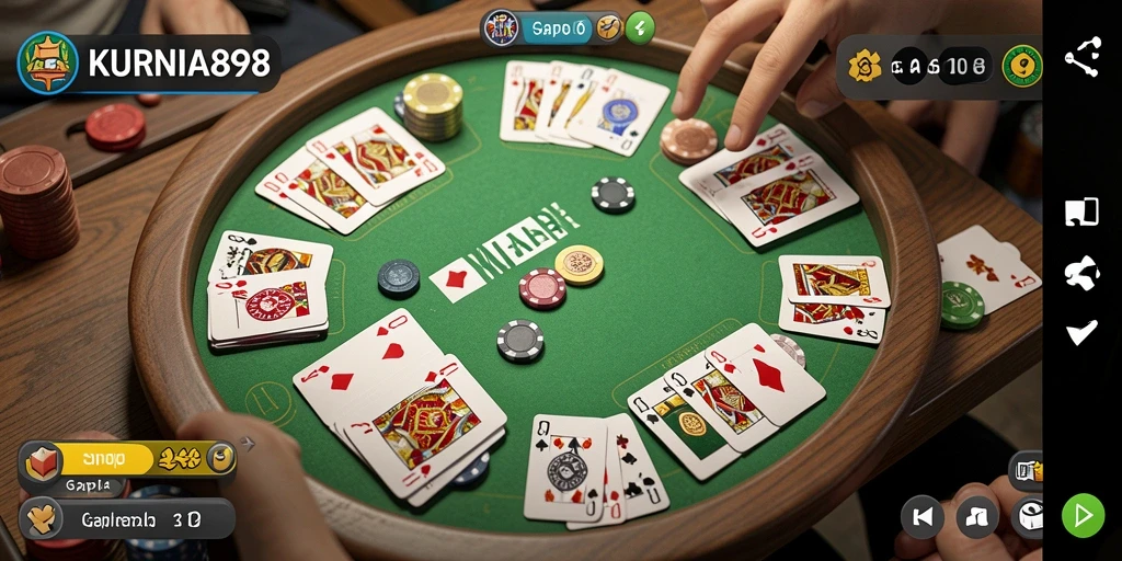 Tampilan gameplay menarik dari KURNIA898 dalam bermain Gaple.