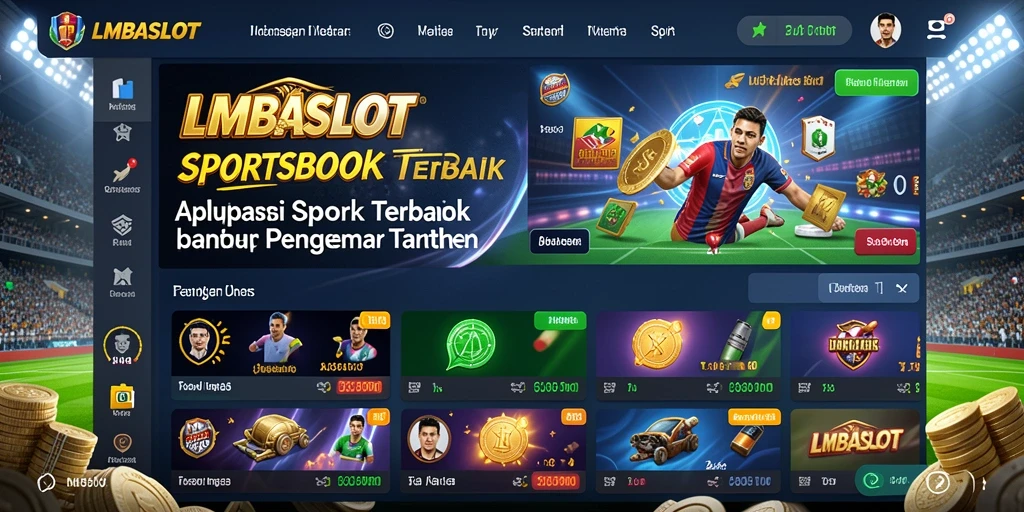 Screenshot utama LMBASLOT menampilkan berbagai pilihan taruhan olahraga.