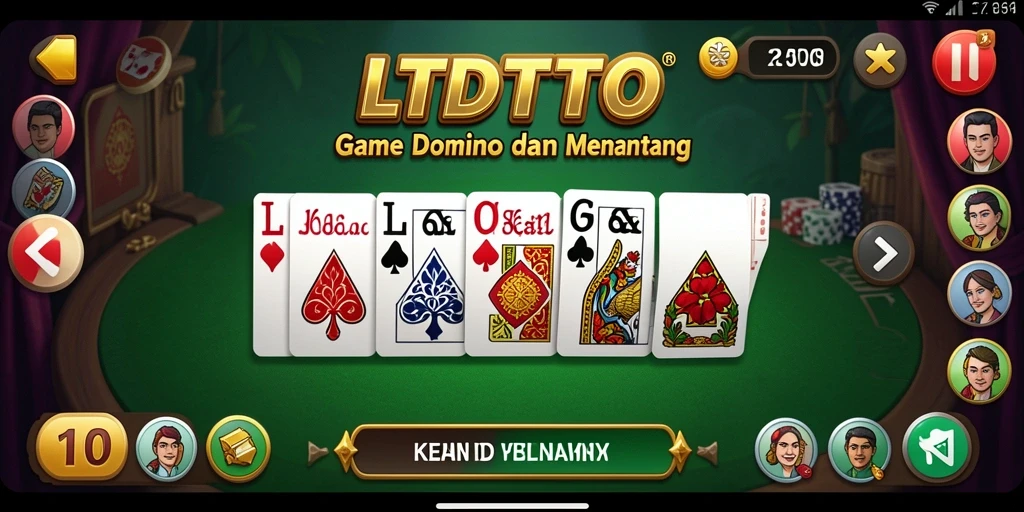 Screenshot utama LTDTOTO menampilkan gameplay Domino yang seru.
