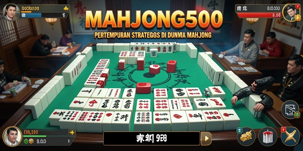 Tangkapan layar menunjukkan serunya pertempuran dalam MAHJONG500.