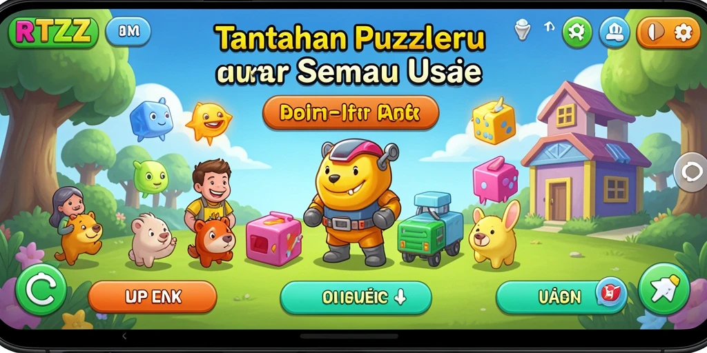 Screenshot gameplay RTZZ yang menampilkan tingkat keseruan puzzle.
