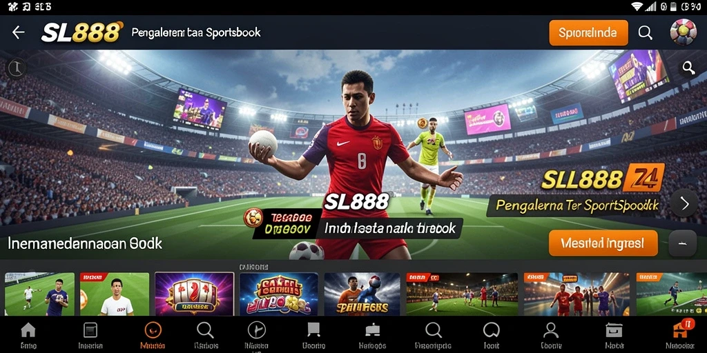 Tampilan antarmuka aplikasi SL888 yang menarik dan interaktif.