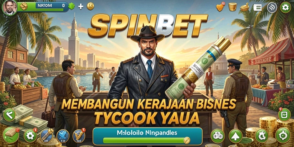 Screenshot gameplay SPINBET menampilkan keseruan membangun bisnis Tycoon.