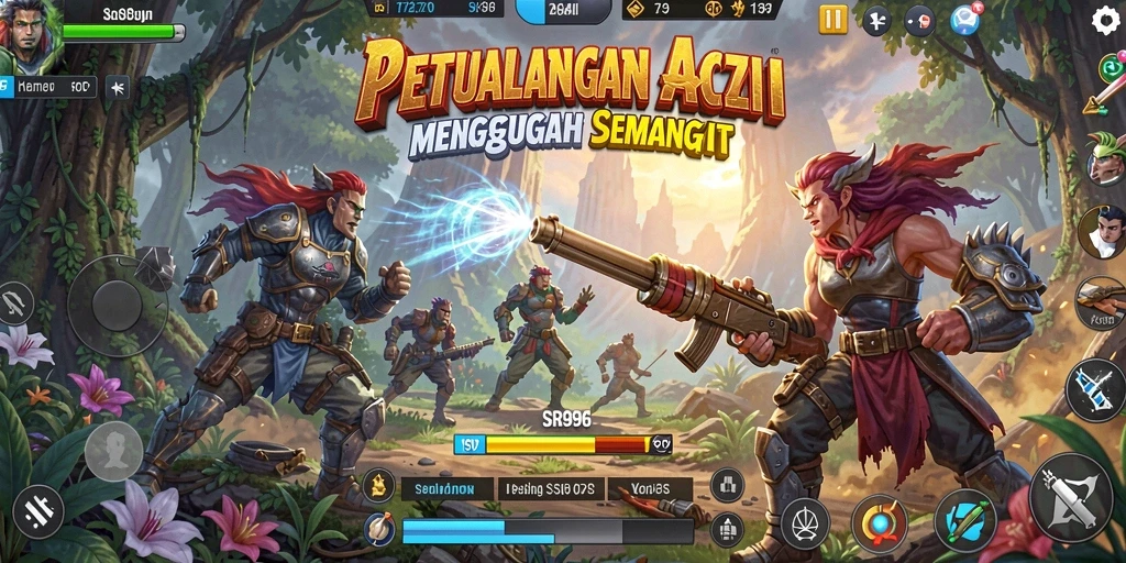 Tangkapan layar SR996 menampilkan aksi pertarungan yang mendebarkan dalam dunia fantasi.