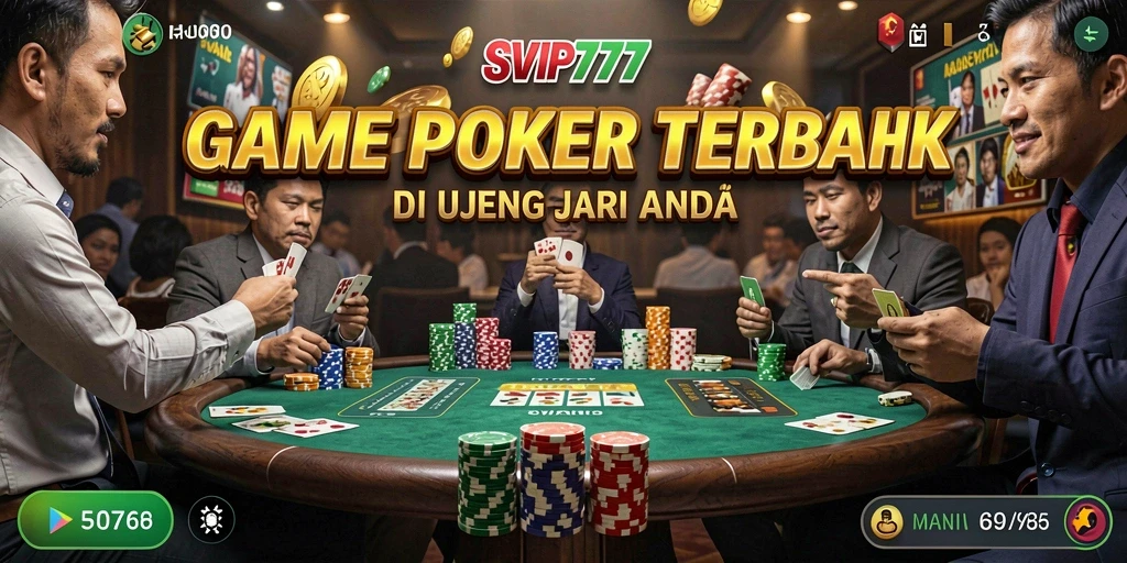 Screenshot menunjukkan pengalaman bermain Poker yang seru di SVIP777.