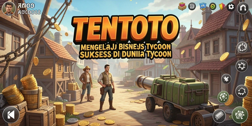 Screenshot gameplay TENTOTO menampilkan manajemen bisnis yang mengesankan.