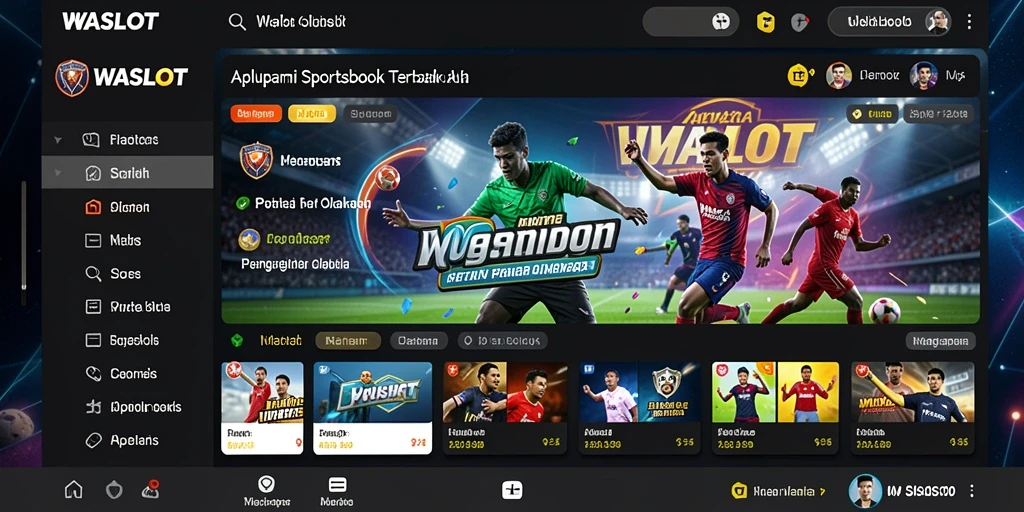 Tangkapan layar utama WASLOT menampilkan fitur taruhan olahraga yang menarik.